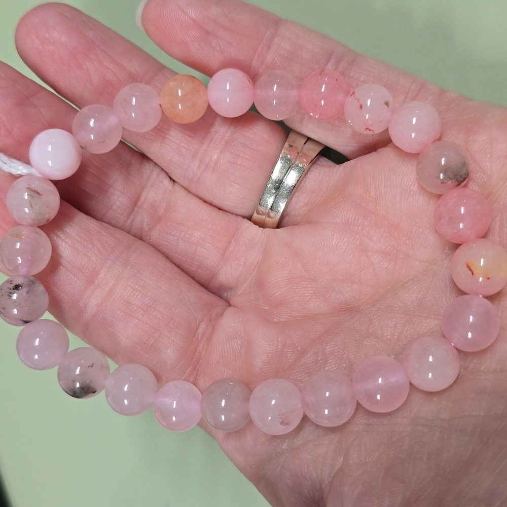 8mm Pink Cherry Quartz Bracelet 🍒🌸